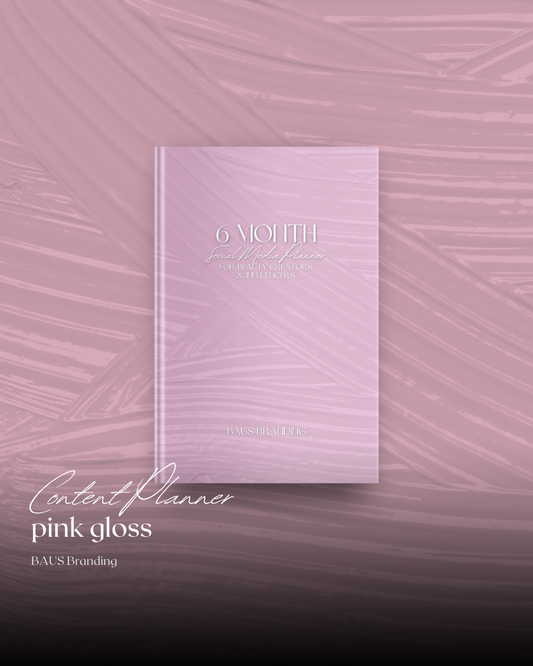 light baby pink social media content planner for beauty influencers and content creators
