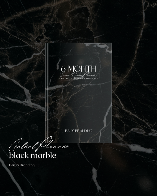 black marble print social media content planner for influencers