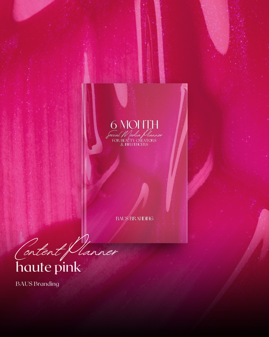 hot pink social media content planner for beauty influencers and content creators